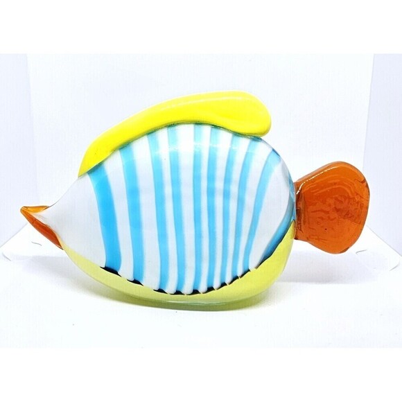 Vintage Hand Blown Multicolor Fish Paperweight - Picture 3 of 4